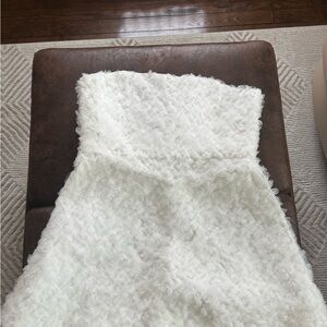 PrettyLittleThing White Textured Mini Dress